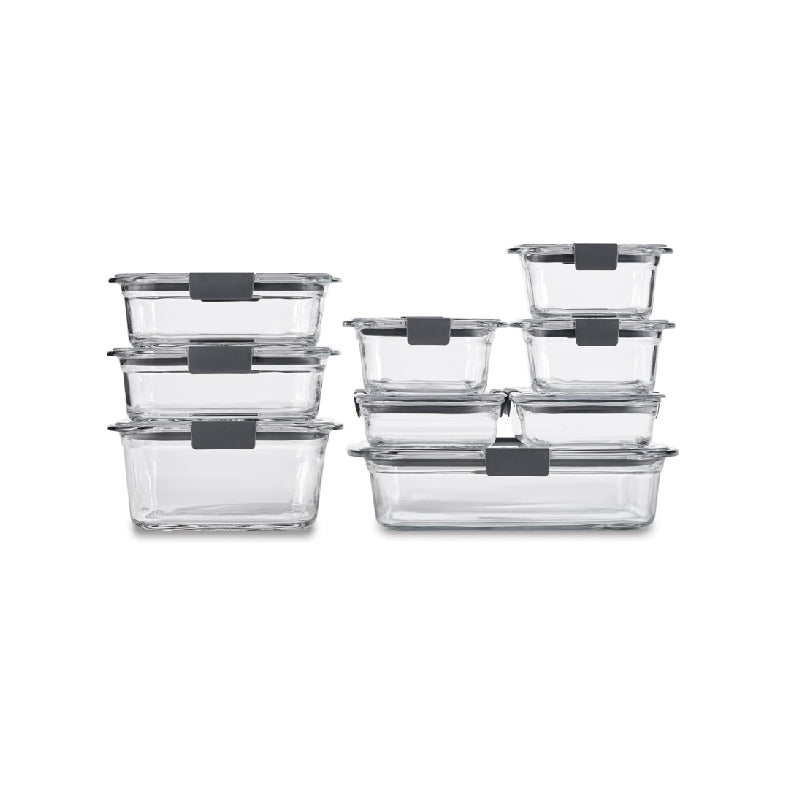 Rubbermaid Brilliance Glass Food Storage Containers, BPA-Free, Leak-Proof