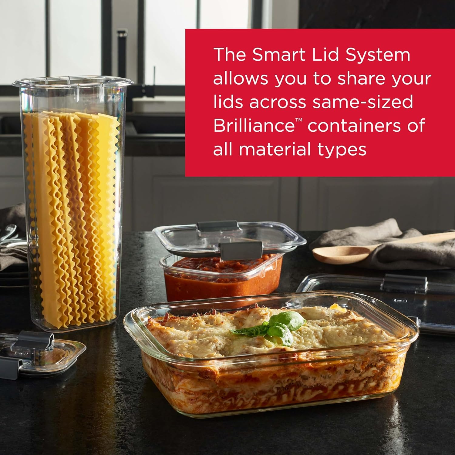 Rubbermaid Brilliance Glass Food Storage Containers, BPA-Free, Leak-Proof