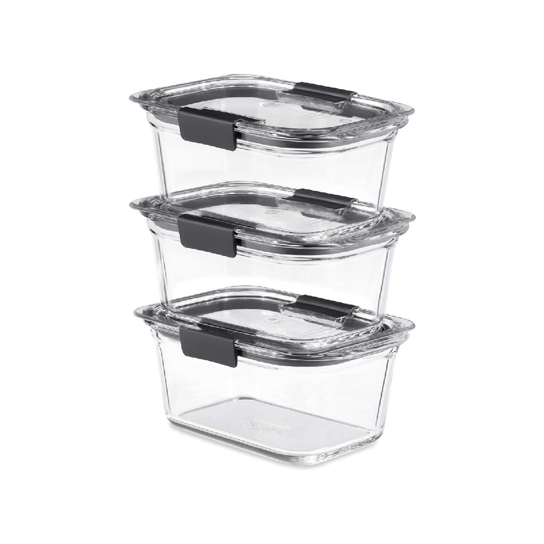 Rubbermaid Brilliance Glass Food Storage Containers, BPA-Free, Leak-Proof