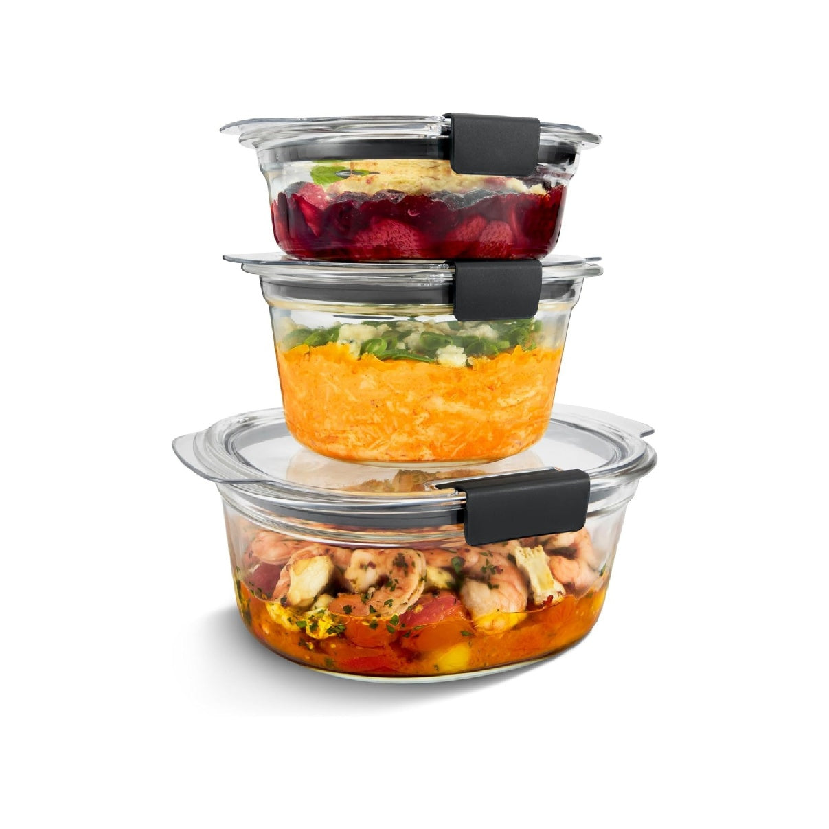 Rubbermaid Brilliance Glass Food Storage Containers, BPA-Free, Leak-Proof