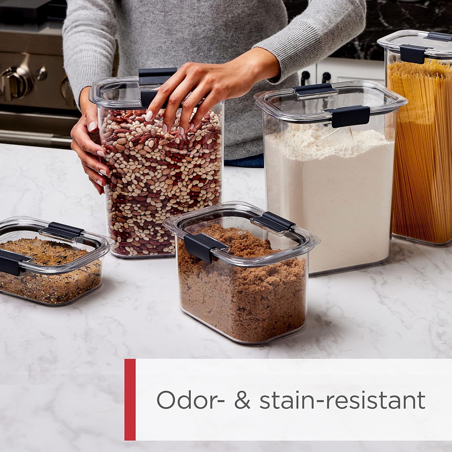 Rubbermaid Brilliance Airtight Cereal Container, BPA-Free, Dishwasher-Safe