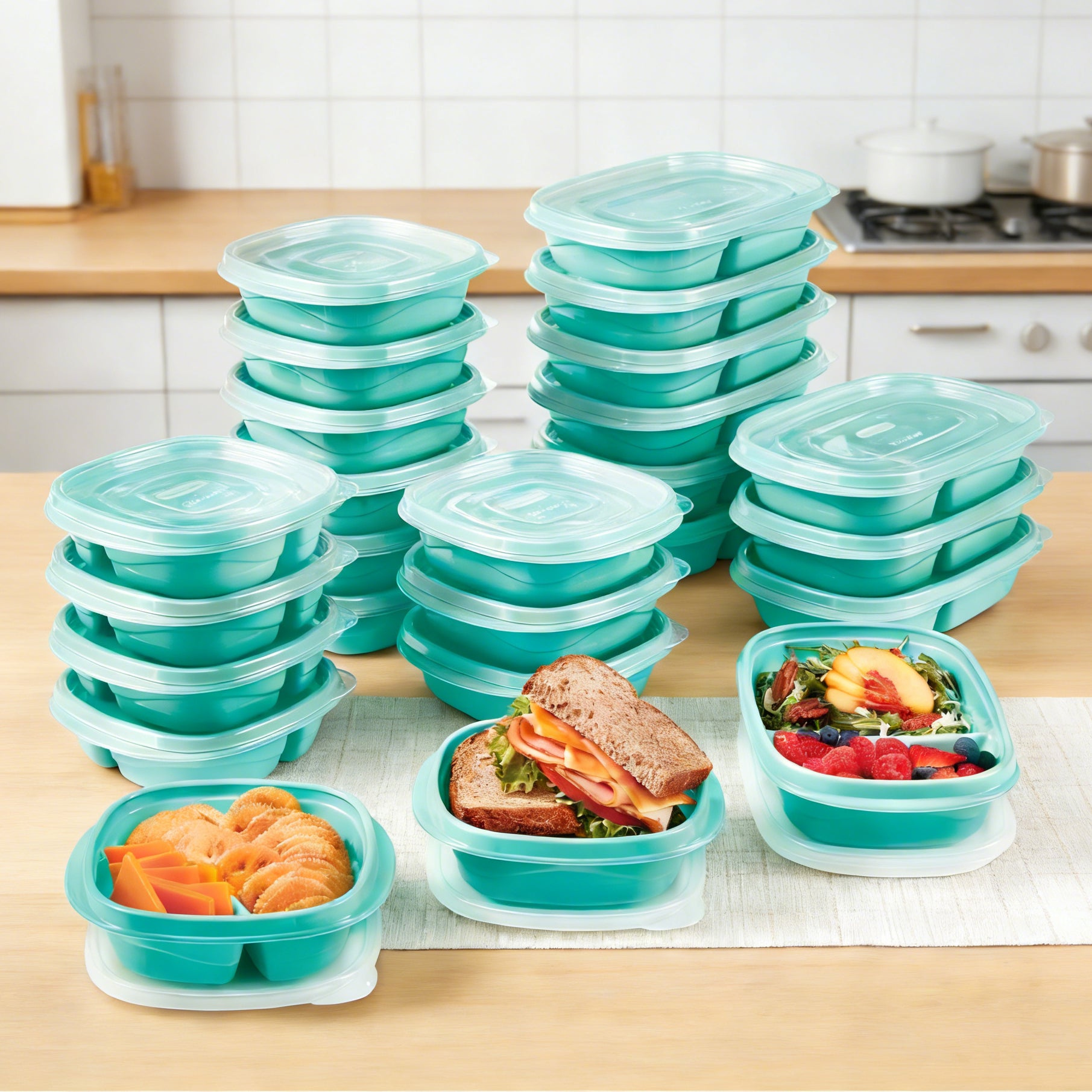 Rubbermaid Brilliance BPA-Free Airtight Food Storage Containers, 24-P
